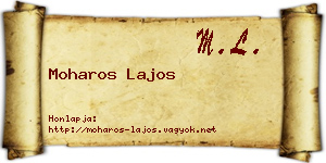 Moharos Lajos névjegykártya